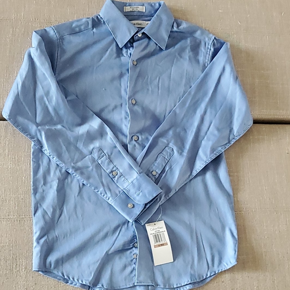 Boys Calvin Klein dress shirt size 12 NEW
